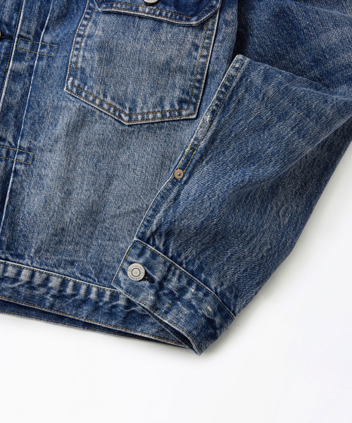 OUTSTANDING（アウトスタンディング）の「SELVEDGE DENIM 1ST JACKET_L.BLUE（デニムジャケット・メンズ・その他・SMALL/MEDIUM/LARGE）」の6枚目の写真