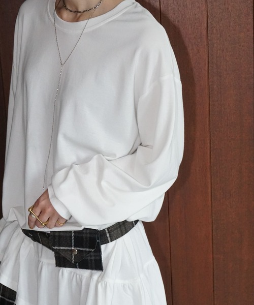 chuclla（チュクラ）の「フリルヘムアシンメトリートップス chw25a135（Tシャツ/カットソー・レディース・ホワイト/ブラック・FREE）」の7枚目の写真