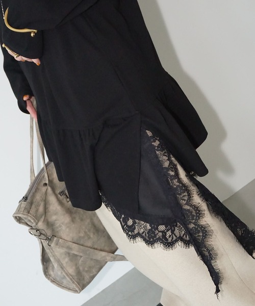 chuclla（チュクラ）の「フリルヘムアシンメトリートップス chw25a135（Tシャツ/カットソー・レディース・ホワイト/ブラック・FREE）」の11枚目の写真