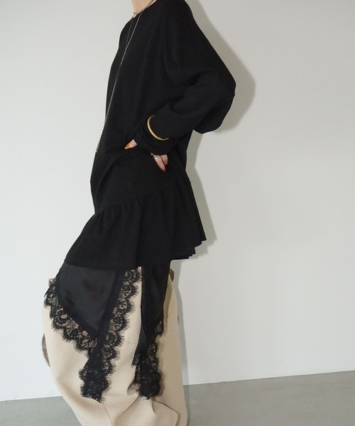 chuclla（チュクラ）の「フリルヘムアシンメトリートップス chw25a135（Tシャツ/カットソー・レディース・ホワイト/ブラック・FREE）」の12枚目の写真