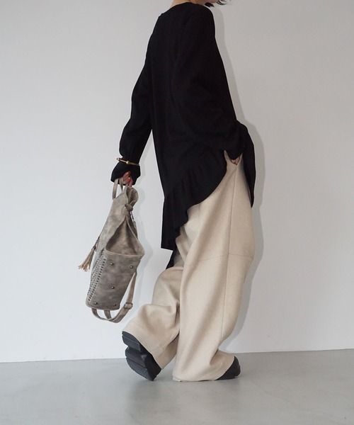 chuclla（チュクラ）の「フリルヘムアシンメトリートップス chw25a135（Tシャツ/カットソー・レディース・ホワイト/ブラック・FREE）」の14枚目の写真