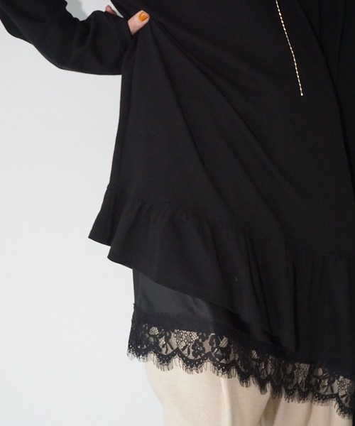 chuclla（チュクラ）の「フリルヘムアシンメトリートップス chw25a135（Tシャツ/カットソー・レディース・ホワイト/ブラック・FREE）」の15枚目の写真