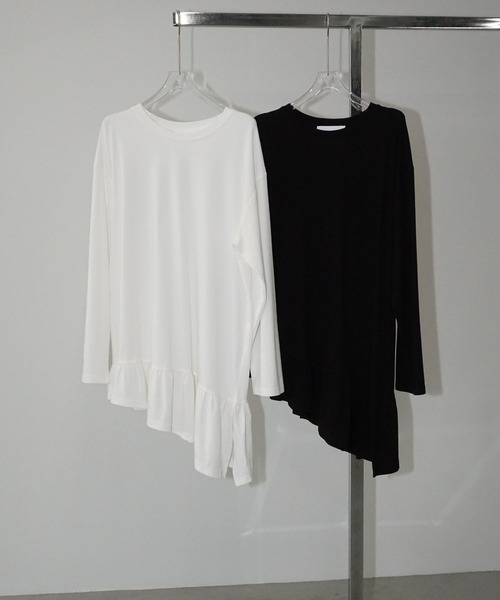 chuclla（チュクラ）の「フリルヘムアシンメトリートップス chw25a135（Tシャツ/カットソー・レディース・ホワイト/ブラック・FREE）」の18枚目の写真