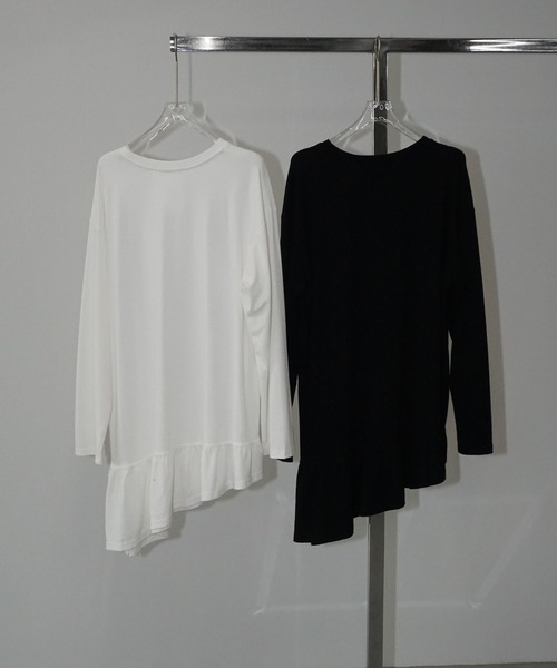 chuclla（チュクラ）の「フリルヘムアシンメトリートップス chw25a135（Tシャツ/カットソー・レディース・ホワイト/ブラック・FREE）」の19枚目の写真