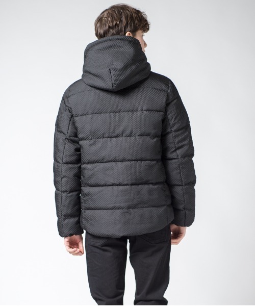 Buffalo Bobs(バッファローボブズ)の「ZERMATT-BUBBLES(ツェルマット-バブルス)ふくれ織ジャガード エコダウン パデットジャケット(ダウンジャケット/コート・メンズ・ブラック/ホワイト・1-2/2-3/3-4)」の18枚目の写真