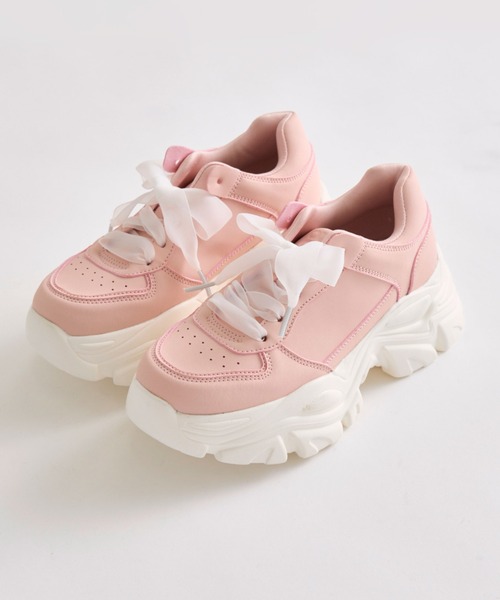 OLIVE des OLIVE(オリーブデオリーブ)の「パールリボンチャーム付きスニーカー(スニーカー・レディース・オフホワイト/ピンク/ブラック・SMALL/MEDIUM/LARGE)」の15枚目の写真