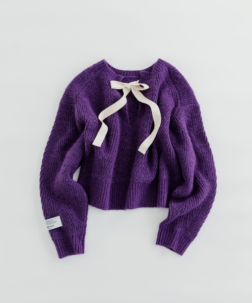 niko and...(ニコアンド)の「【WILLIAM B.ELIOTT】バックリボンニットプルオーバー(ニット/セーター・レディース・パープル/ライトブルー・LARGE/MEDIUM)」の2枚目の写真