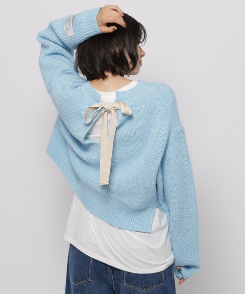 niko and...(ニコアンド)の「【WILLIAM B.ELIOTT】バックリボンニットプルオーバー(ニット/セーター・レディース・パープル/ライトブルー・LARGE/MEDIUM)」の11枚目の写真