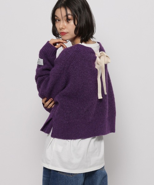 niko and...(ニコアンド)の「【WILLIAM B.ELIOTT】バックリボンニットプルオーバー(ニット/セーター・レディース・パープル/ライトブルー・LARGE/MEDIUM)」の15枚目の写真