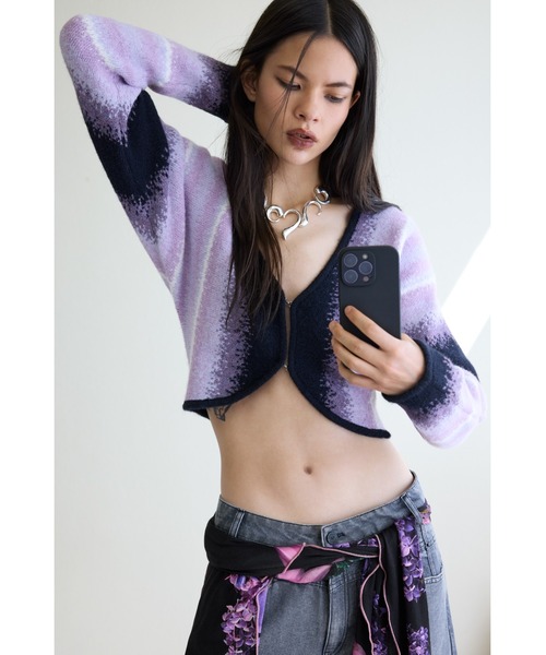 Desigual（デシグアル）の「ウール×アルパカ混紡カーディガンセーター（カーディガン/ボレロ・レディース・レッド・M/L/S）」の3枚目の写真