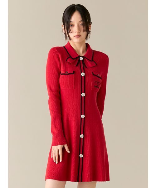 セール】【LILY BROWN×MARY QUANT】ビジューボタンミニニット