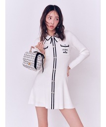 LILY BROWN | 【LILY BROWN×MARY QUANT】ビジューボタンミニニットワンピース(ワンピース)