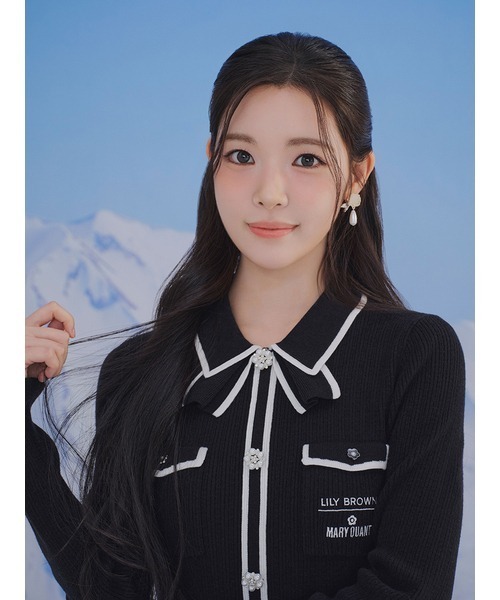 LILY BROWN（リリーブラウン）の「【LILY BROWN×MARY QUANT】ビジューボタンミニニットワンピース（ワンピース・レディース・レッド/ホワイト/ブラック・F）」の4枚目の写真