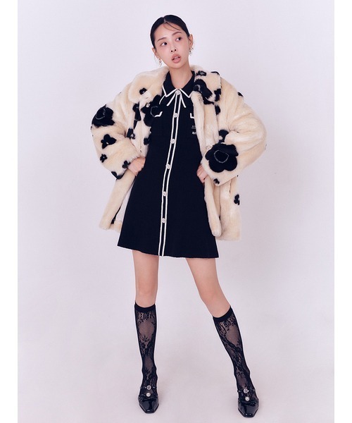 LILY BROWN×MARY QUANT】ビジューボタンミニニットワンピース