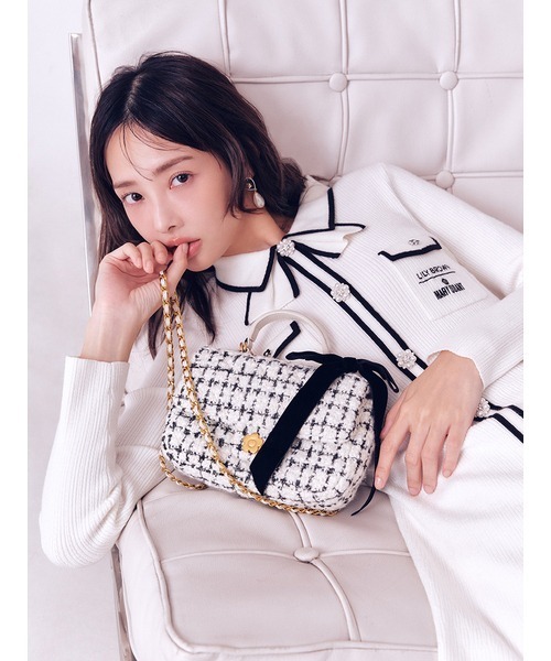 LILY BROWN（リリーブラウン）の「【LILY BROWN×MARY QUANT】ビジューボタンミニニットワンピース（ワンピース・レディース・レッド/ホワイト/ブラック・F）」の8枚目の写真