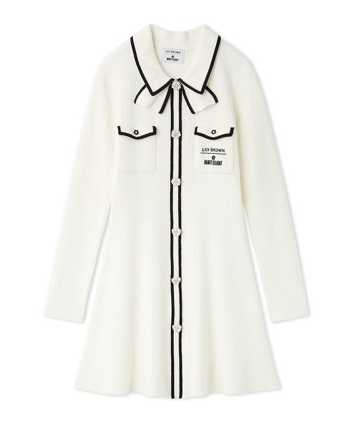 LILY BROWN（リリーブラウン）の「【LILY BROWN×MARY QUANT】ビジューボタンミニニットワンピース（ワンピース・レディース・レッド/ホワイト/ブラック・F）」の21枚目の写真