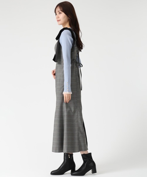 31 Sons de mode（トランテアン　ソン　ドゥ　モード）の「2025秋冬新作 肩リボンジャンスカ（ジャンパースカート・レディース・ブラウン/グレー系/ブラック/ブラウン系・S/M）」の5枚目の写真