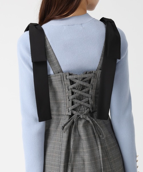 31 Sons de mode（トランテアン　ソン　ドゥ　モード）の「2025秋冬新作 肩リボンジャンスカ（ジャンパースカート・レディース・ブラウン/グレー系/ブラック/ブラウン系・S/M）」の7枚目の写真