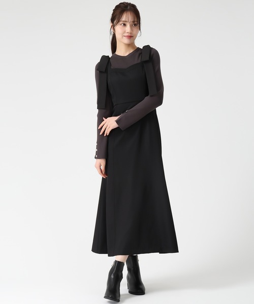 31 Sons de mode（トランテアン　ソン　ドゥ　モード）の「2025秋冬新作 肩リボンジャンスカ（ジャンパースカート・レディース・ブラウン/グレー系/ブラック/ブラウン系・S/M）」の16枚目の写真