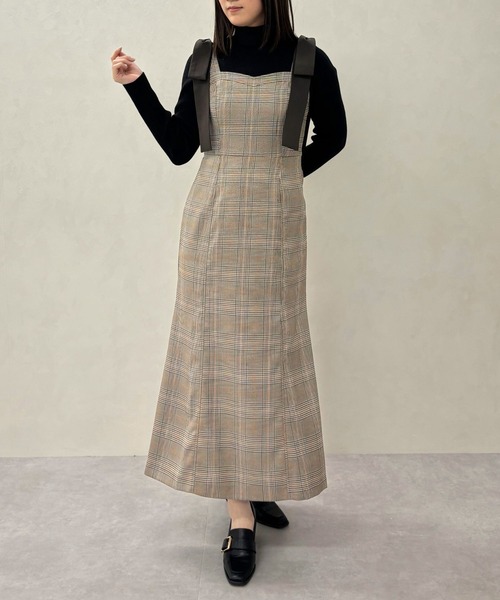 31 Sons de mode（トランテアン　ソン　ドゥ　モード）の「2025秋冬新作 肩リボンジャンスカ（ジャンパースカート・レディース・ブラウン/グレー系/ブラック/ブラウン系・S/M）」の19枚目の写真