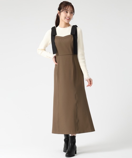 31 Sons de mode（トランテアン　ソン　ドゥ　モード）の「2025秋冬新作 肩リボンジャンスカ（ジャンパースカート・レディース・ブラウン/グレー系/ブラック/ブラウン系・S/M）」の21枚目の写真