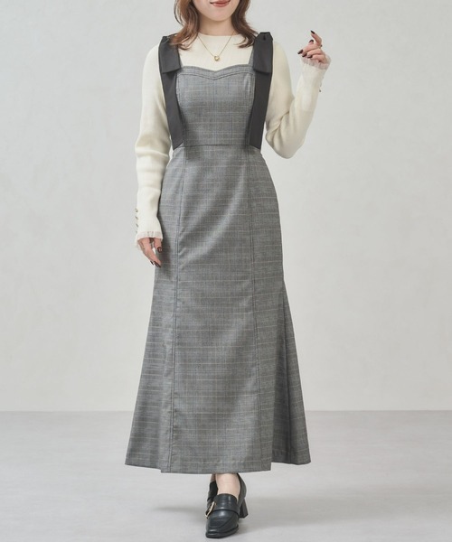 31 Sons de mode（トランテアン　ソン　ドゥ　モード）の「2025秋冬新作 肩リボンジャンスカ（ジャンパースカート・レディース・ブラウン/グレー系/ブラック/ブラウン系・S/M）」の20枚目の写真