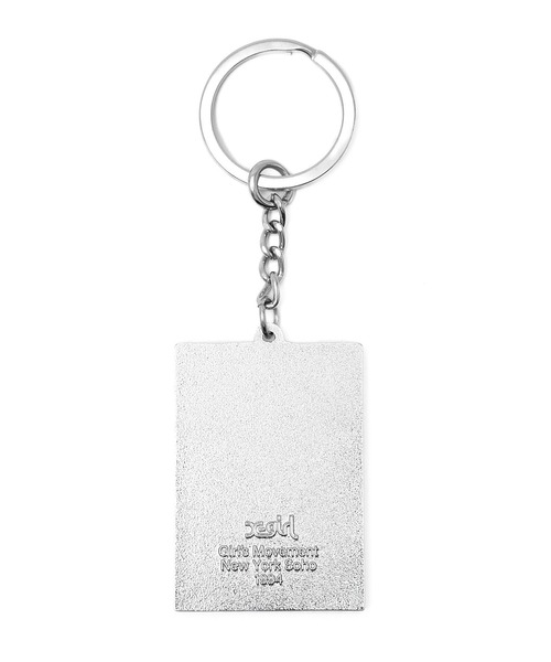 X-girl(エックスガール)の「FACE POSTER KEY CHARM(キーホルダー・レディース・シルバー・ONE SIZE)」の2枚目の写真