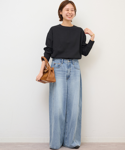 JOURNAL STANDARD relume（ジャーナルスタンダード　レリューム）の「《追加2》TCワッフルロングスリーブTシャツ（Tシャツ/カットソー・レディース・ホワイト/ブラック/ストーン/チョコ・FREE）」の5枚目の写真