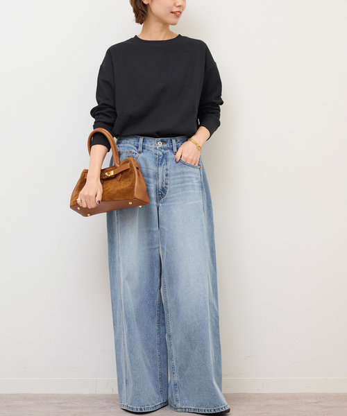 JOURNAL STANDARD relume（ジャーナルスタンダード　レリューム）の「《追加2》TCワッフルロングスリーブTシャツ（Tシャツ/カットソー・レディース・ホワイト/ブラック/ストーン/チョコ・FREE）」の6枚目の写真