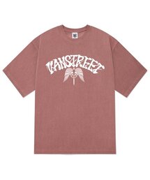KTPP0167 レタリング ラウンドテーブルナイト ピグメント 半袖Tシャツ - ピンク