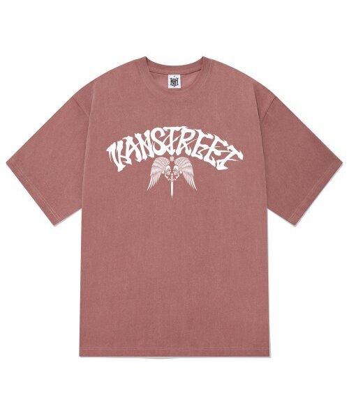 KAN6312(カン6312)の「KTPP0167 レタリング ラウンドテーブルナイト ピグメント 半袖Tシャツ - ピンク(Tシャツ/カットソー・メンズ・その他・LARGE/X-LARGE/MEDIUM)」の1枚目の写真
