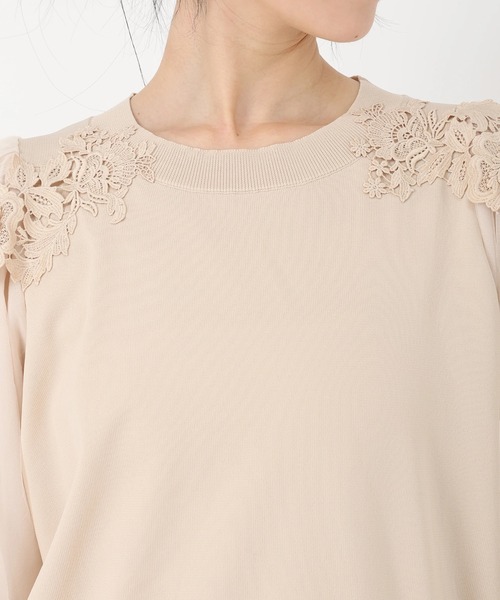 STRAWBERRY-FIELDS（ストロベリーフィールズ）の「ポーツポリー_レース*チュールスリーブニット（ニット/セーター・レディース・ブラック/ベージュ・2）」の11枚目の写真