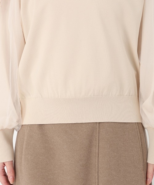 STRAWBERRY-FIELDS（ストロベリーフィールズ）の「ポーツポリー_レース*チュールスリーブニット（ニット/セーター・レディース・ブラック/ベージュ・2）」の15枚目の写真