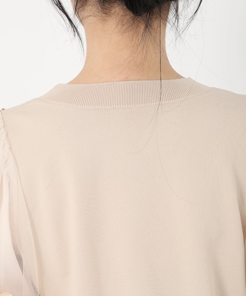 STRAWBERRY-FIELDS（ストロベリーフィールズ）の「ポーツポリー_レース*チュールスリーブニット（ニット/セーター・レディース・ブラック/ベージュ・2）」の12枚目の写真