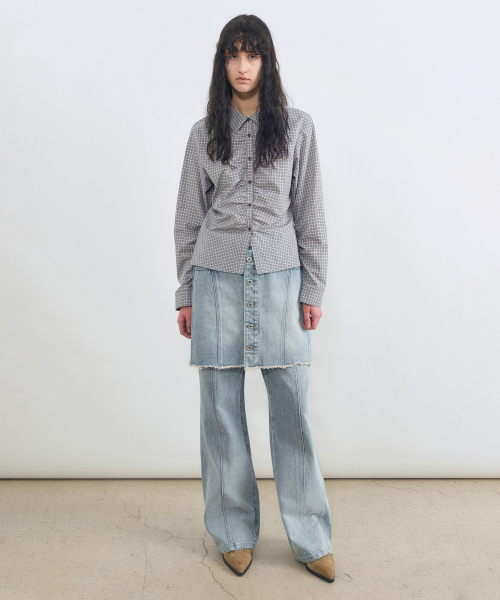 INSILENCE WOMEN(インサイレンスウーマン)の「ディバイドデニムスカートブルー(スカート・レディース・その他・SMALL/MEDIUM/LARGE)」の1枚目の写真