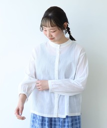 bulle de savon | シャーリング バンドカラーシャツ(シャツ/ブラウス)