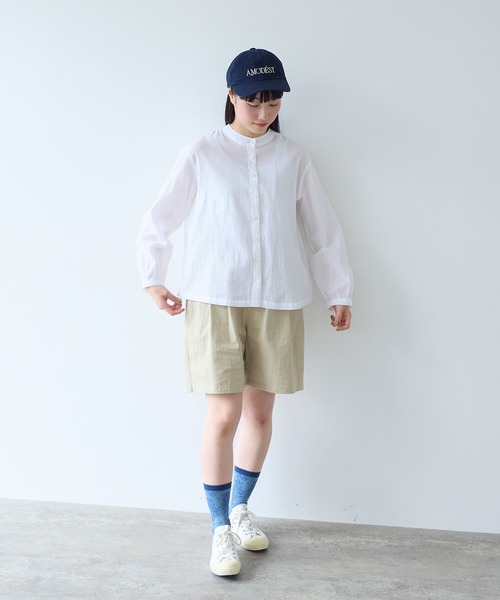 bulle de savon(ビュルデサボン)の「シャーリング バンドカラーシャツ(シャツ/ブラウス・レディース・ホワイト・FREE)」の16枚目の写真