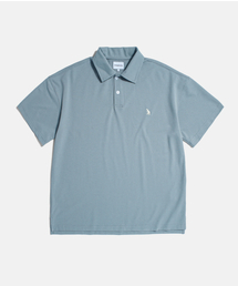 オーバーピケポロシャツ パウダーブルー