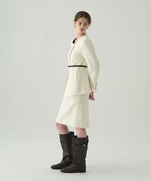 DRAWFIT WOMEN（ドローフィットウーマン）の「コットンツイードアワーグラスジャケット [MOCHA]（テーラードジャケット・レディース・その他・MEDIUM/SMALL）」の7枚目の写真
