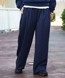 FFEIN | 【FFEIN(フェイン)】ストライプワイドタックパンツ / スラックス パンツ ドローストリング ストライプ 起毛 タック(その他パンツ)