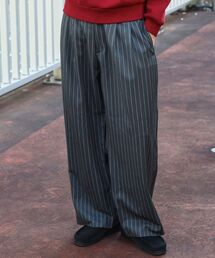 FFEIN（フェイン）の「【FFEIN（フェイン）】ストライプワイドタックパンツ / スラックス パンツ ドローストリング ストライプ 起毛  タック（その他パンツ）」