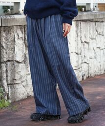 FFEIN（フェイン）の「【FFEIN（フェイン）】ストライプワイドタックパンツ / スラックス パンツ ドローストリング ストライプ 起毛  タック（その他パンツ）」