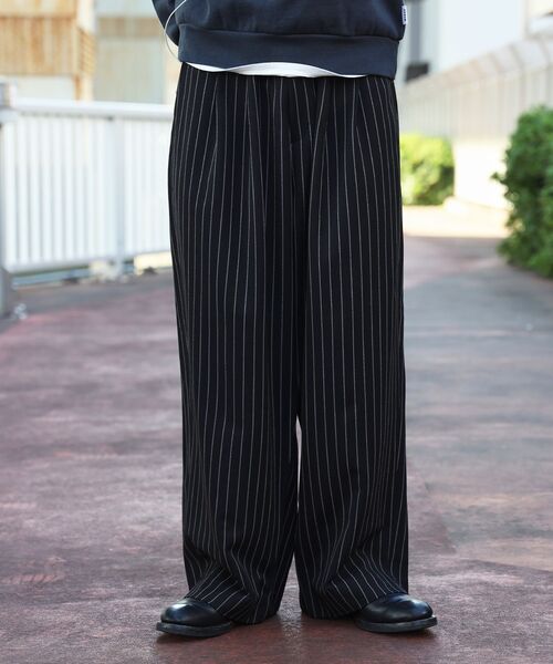 FFEIN（フェイン）の「【FFEIN（フェイン）】ストライプワイドタックパンツ / スラックス パンツ ドローストリング ストライプ 起毛  タック（その他パンツ・メンズ・ブルーグレー/ブラック/ネイビー/グレー・LARGE/MEDIUM/SMALL）」の16枚目の写真