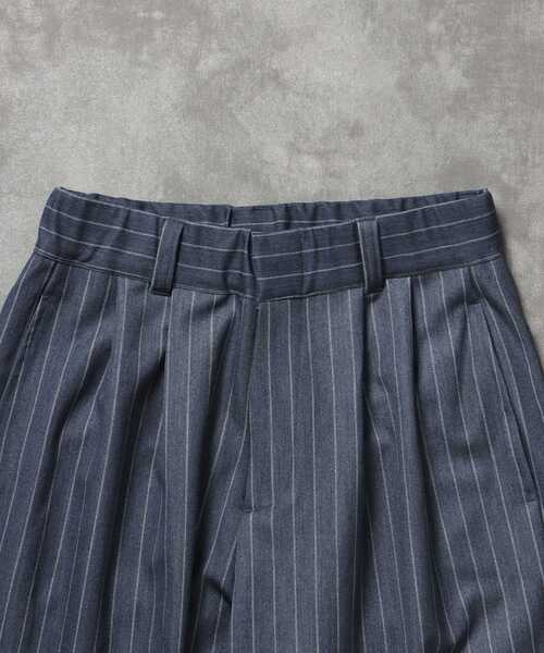 FFEIN（フェイン）の「【FFEIN（フェイン）】ストライプワイドタックパンツ / スラックス パンツ ドローストリング ストライプ 起毛  タック（その他パンツ・メンズ・ブルーグレー/ブラック/ネイビー/グレー・LARGE/MEDIUM/SMALL）」の12枚目の写真