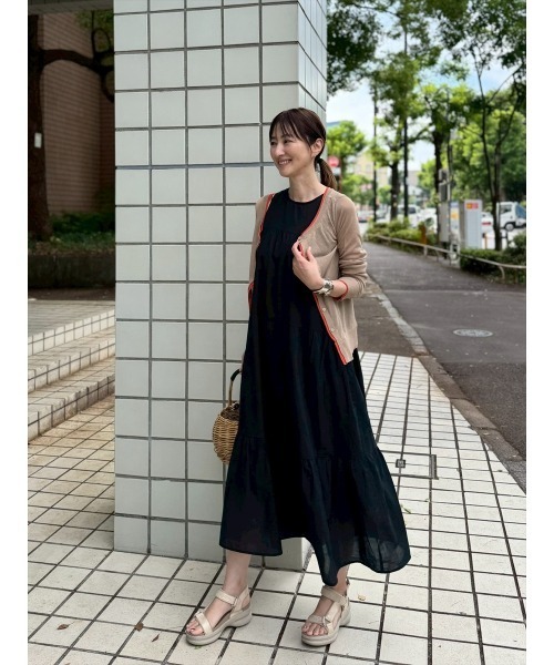 Day and Grade(デイアンドグレイド)の「【前田ゆかセレクト】バイカラーシアーカーディガン(カーディガン/ボレロ・レディース・ベージュ系その他/グレー系その他・FREE)」の13枚目の写真
