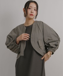 Palm Riche（ポームリシュ）の「ボリュームギャザーボレロ＆カットプリーツワンピースセット（ワンピース）」