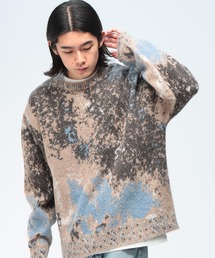 SAKAZEN | Cathy's Closet (キャシーズ クロセット) アブストラクト（抽象）柄 クルーネック ニット 52706005(ニット/セーター)