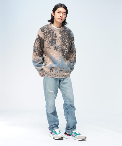 SAKAZEN(サカゼン)の「Cathy's Closet (キャシーズ クロセット) アブストラクト(抽象)柄 クルーネック ニット 52706005(ニット/セーター・メンズ・ベージュ/アイボリー/ブラック/ワイン・M/L)」の7枚目の写真