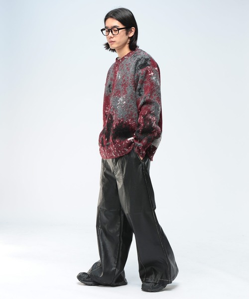 SAKAZEN(サカゼン)の「Cathy's Closet (キャシーズ クロセット) アブストラクト(抽象)柄 クルーネック ニット 52706005(ニット/セーター・メンズ・ベージュ/アイボリー/ブラック/ワイン・M/L)」の8枚目の写真