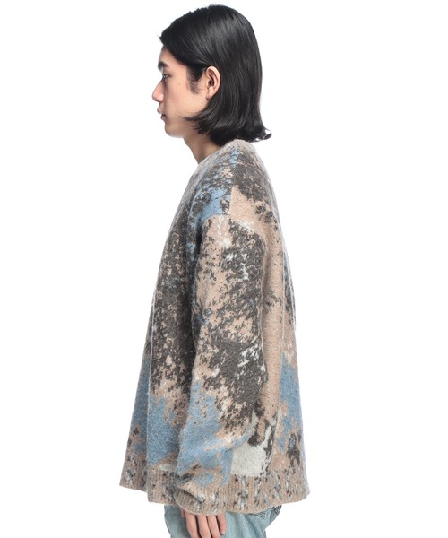 SAKAZEN(サカゼン)の「Cathy's Closet (キャシーズ クロセット) アブストラクト(抽象)柄 クルーネック ニット 52706005(ニット/セーター・メンズ・ベージュ/アイボリー/ブラック/ワイン・M/L)」の12枚目の写真